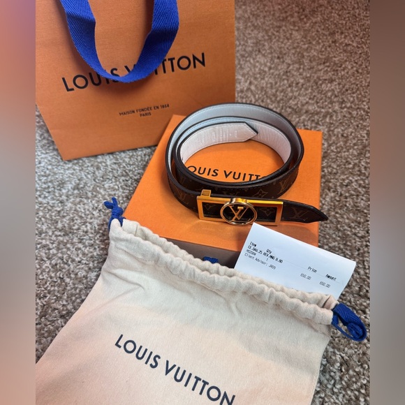 Authentic reversible brown/white Louis Vuitton belt size 25mm 80 - Picture 1 of 7